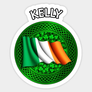 Irish Flag Clover Celtic Knot - Kelly Sticker